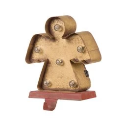 Discount ✨ Glitzhome® 7" Marquee LED Angel & Tree Stocking Holder Set ✨ -Glitzhome Sales D479491S 3