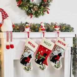 Outlet ✔️ Glitzhome® 7" Santa, Snowman & Penguin Stocking Holder Set ⭐ 12 Outlet ✔️ Glitzhome® 7" Santa, Snowman & Penguin Stocking Holder Set ⭐ -Glitzhome Sales D479500S 3