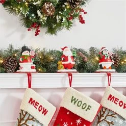 Outlet ✔️ Glitzhome® 7" Santa, Snowman & Penguin Stocking Holder Set ⭐ 13 Outlet ✔️ Glitzhome® 7" Santa, Snowman & Penguin Stocking Holder Set ⭐ -Glitzhome Sales D479500S 4