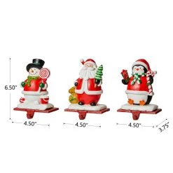 Outlet ✔️ Glitzhome® 7" Santa, Snowman & Penguin Stocking Holder Set ⭐ 14 Outlet ✔️ Glitzhome® 7" Santa, Snowman & Penguin Stocking Holder Set ⭐ -Glitzhome Sales D479500S 5