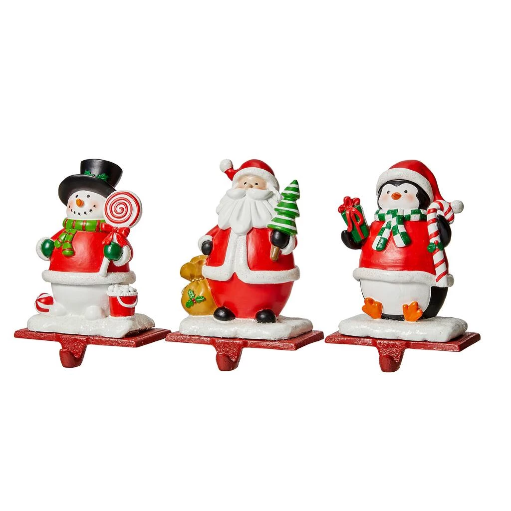 Outlet ✔️ Glitzhome® 7" Santa, Snowman & Penguin Stocking Holder Set ⭐ 8 Outlet ✔️ Glitzhome® 7" Santa, Snowman & Penguin Stocking Holder Set ⭐ - Image 6