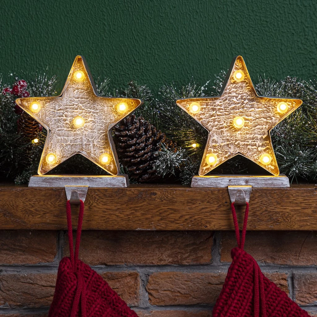 Deals β Glitzhome® 8" Marquee LED Star Wooden & Metal Stocking Holder Set π₯° 4 Deals β Glitzhome® 8" Marquee LED Star Wooden & Metal Stocking Holder Set π₯° - Image 2
