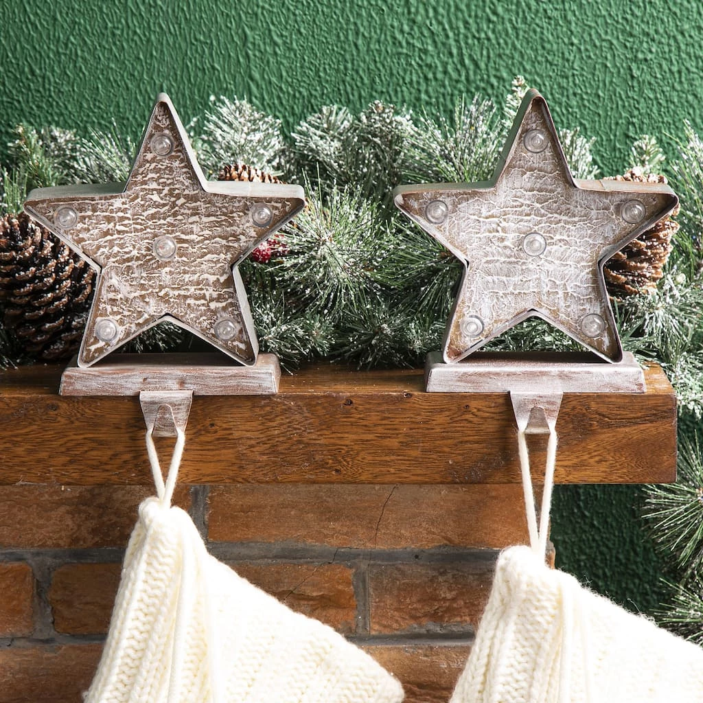 Deals β Glitzhome® 8" Marquee LED Star Wooden & Metal Stocking Holder Set π₯° 5 Deals β Glitzhome® 8" Marquee LED Star Wooden & Metal Stocking Holder Set π₯° - Image 3
