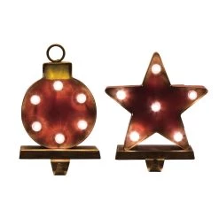 New π€© Glitzhome® Marquee LED Star & Ornament Stocking Holder Set β€οΈ