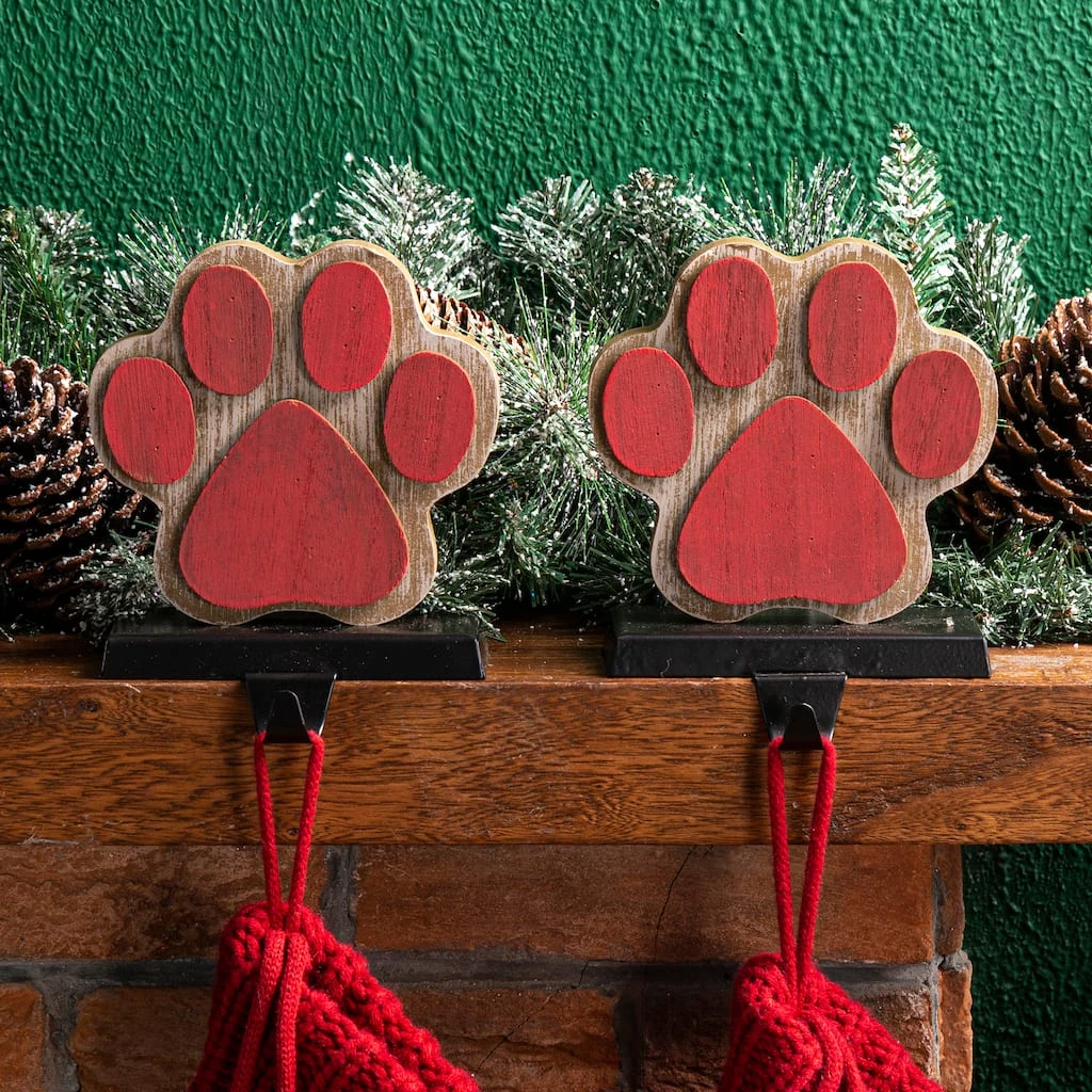 Top 10 β€οΈ Glitzhome® Paw Print π Christmas Stocking Holder Set π 4 Top 10 β€οΈ Glitzhome® Paw Print π Christmas Stocking Holder Set π - Image 2