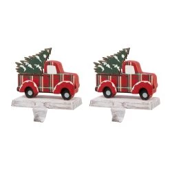 Brand new π Glitzhome® Red Truck Stocking Holder Set π