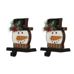 Outlet ✔️ Glitzhome® Snowman Face Stocking Holder Set ✨