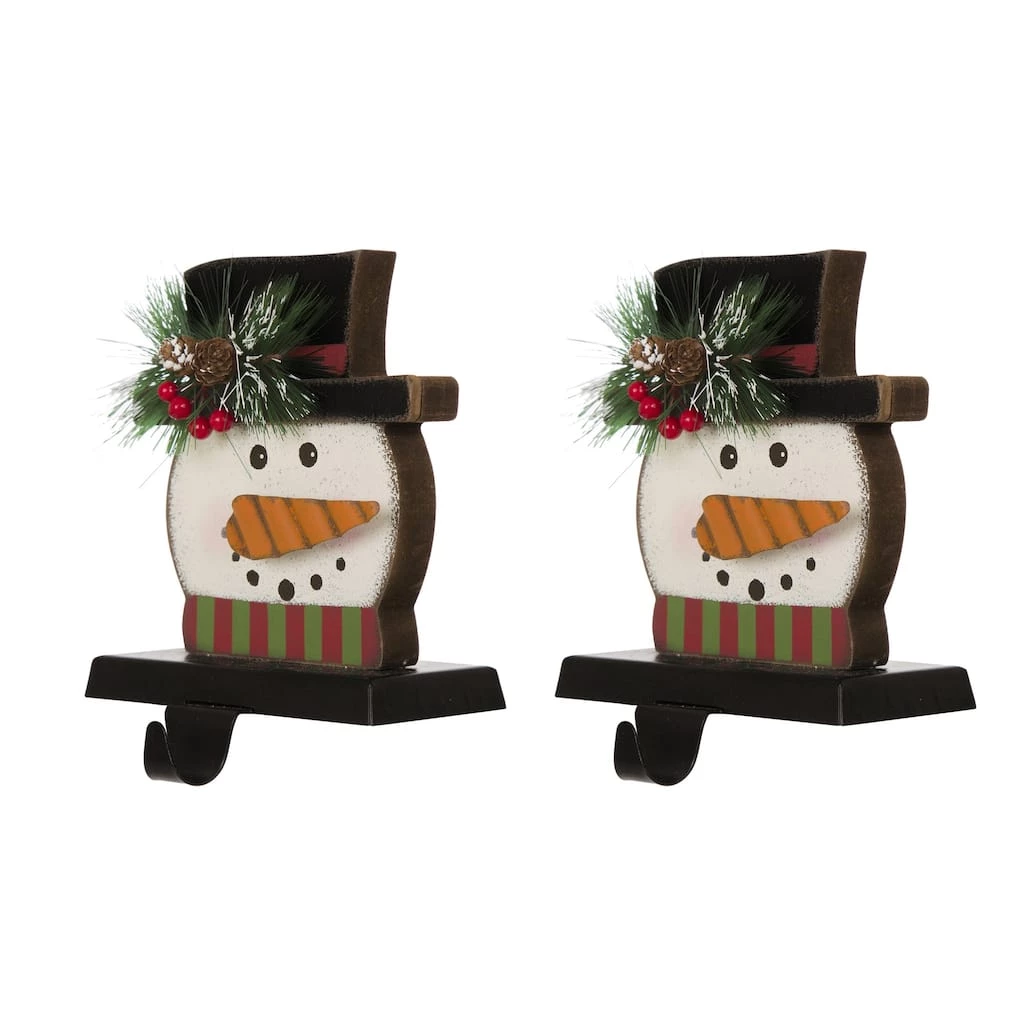Outlet ✔️ Glitzhome® Snowman Face Stocking Holder Set ✨ 3 Outlet ✔️ Glitzhome® Snowman Face Stocking Holder Set ✨