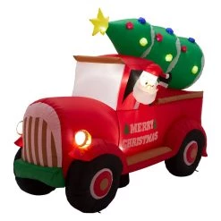 Best reviews of π Glitzhome® 7ft. Inflatable Santa Claus On Truck π