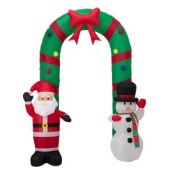 Budget 😉 Glitzhome® 8ft. Inflatable Santa Snowman Gate Arch 🔔 -Glitzhome Sales D479520S 5