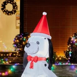 New 👍 Glitzhome® 6ft. Inflatable 🎄 Christmas Puppy 🦮 Dog With Lights ❤️ -Glitzhome Sales D479523S 3