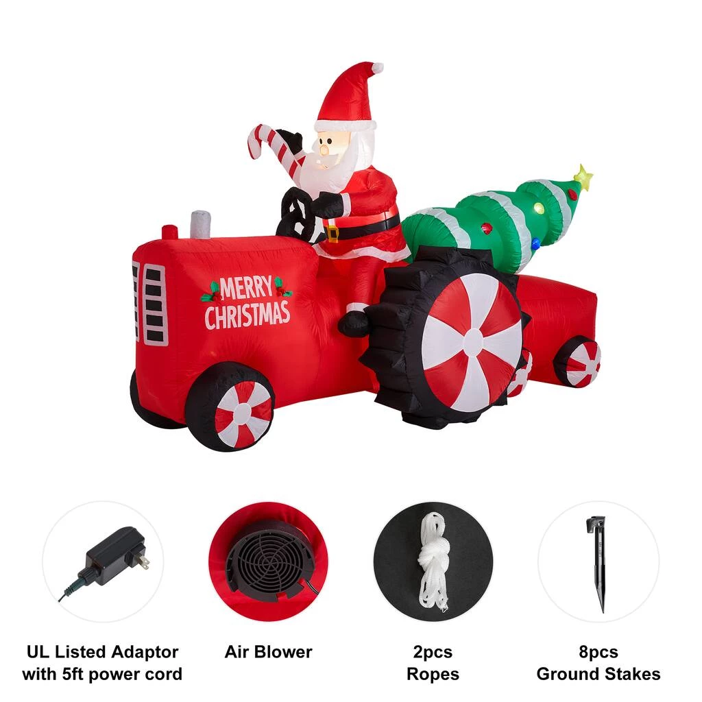 Buy π₯ Glitzhome® 11ft. Inflatable Santa on Tractor With Lights π₯ 7 Buy π₯ Glitzhome® 11ft. Inflatable Santa on Tractor With Lights π₯ - Image 5