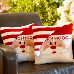 Brand new 🛒 Glitzhome® Hooked 3D Santa Pillow Set 😉 -Glitzhome Sales D479532S 3