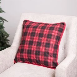 Best reviews of 🔔 Glitzhome® Farmhouse Red & Black Plaid Pillow Cover, 2ct. 🔥 -Glitzhome Sales D479536S 4