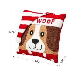 Outlet 😉 Glitzhome® Hooked 3D Woof Throw Pillow ✔️ -Glitzhome Sales D479537S 4