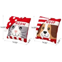 Wholesale ✔️ Glitzhome® Meow & Woof Throw Pillow Set 🔥 -Glitzhome Sales D479538S 4