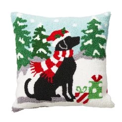 Hot Sale โ๏ธ Glitzhome® Hooked ๐ Christmas ๐ฆฎ Dog Throw Pillow ๐ฏ
