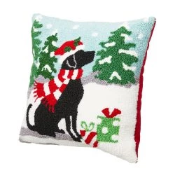 Hot Sale ✔️ Glitzhome® Hooked 🎁 Christmas 🦮 Dog Throw Pillow 💯 -Glitzhome Sales D479541S 3