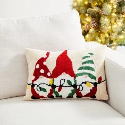 Best deal ✔️ Glitzhome® Hooked ❄ Christmas Gnomes Throw Pillow ✔️ -Glitzhome Sales D479542S 3