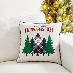 Promo 🛒 Glitzhome® Farm Fresh Heavy Cotton 🎄 Christmas Tree Throw Pillow 🎉 -Glitzhome Sales D479543S 3