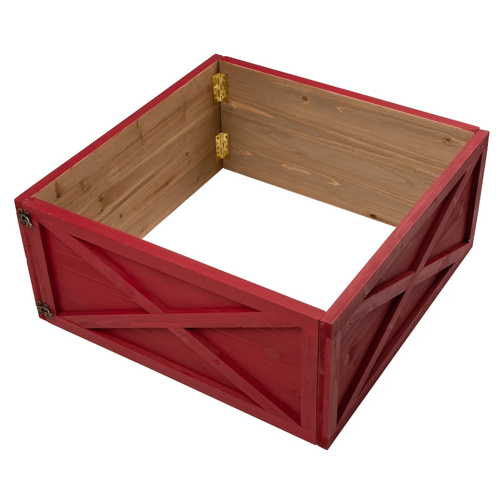 Discount π― Glitzhome® 26" Red Wooden Tree Collar π 3 Discount π― Glitzhome® 26" Red Wooden Tree Collar π