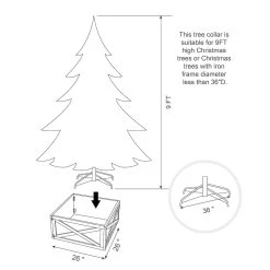 Discount π― Glitzhome® 26" Red Wooden Tree Collar π 17 Discount π― Glitzhome® 26" Red Wooden Tree Collar π -Glitzhome Sales D479546S 8