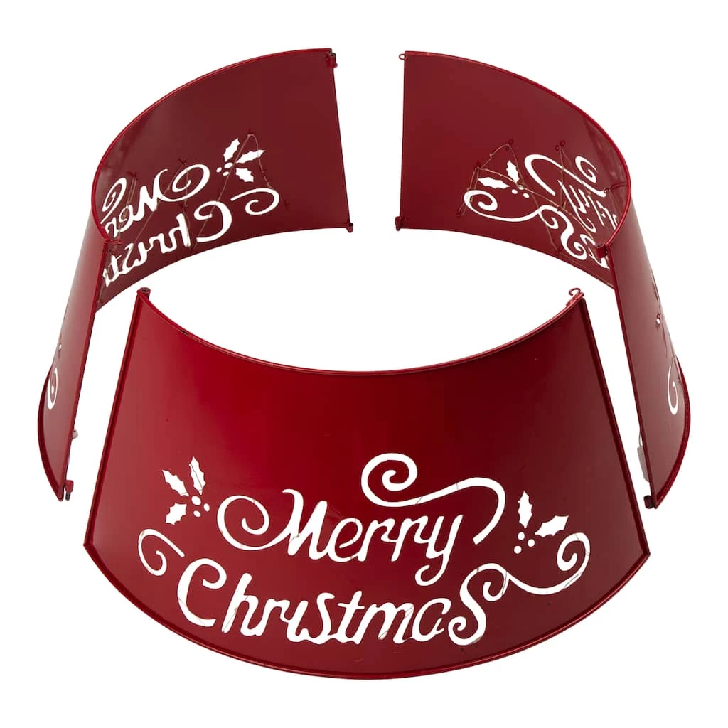 Hot Sale π Glitzhome® Red 26" LED Merry β Christmas Cutout Metal Tree Collar π 8 Hot Sale π Glitzhome® Red 26" LED Merry β Christmas Cutout Metal Tree Collar π - Image 6