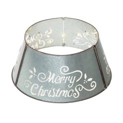 Best Pirce π Glitzhome® Silver 22" LED Merry π Christmas Cutout Metal Tree Collar β¨