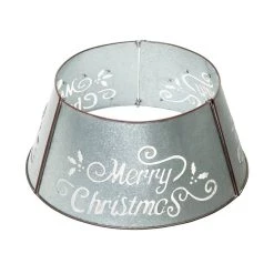 Best Pirce 🎉 Glitzhome® Silver 22" LED Merry 🎄 Christmas Cutout Metal Tree Collar ✨ -Glitzhome Sales D479559S 6