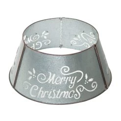 Best reviews of 👍 Glitzhome® Silver 26" LED Merry 🔔 Christmas Cutout Metal Tree Collar 🥰 -Glitzhome Sales D479560S 5