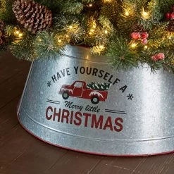 Cheap 🔔 Glitzhome® Silver 26" Truck Metal Tree Collar 🤩 -Glitzhome Sales D479568S 3
