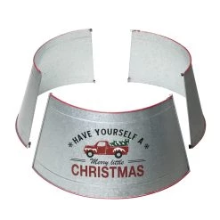 Cheap 🔔 Glitzhome® Silver 26" Truck Metal Tree Collar 🤩 -Glitzhome Sales D479568S 4