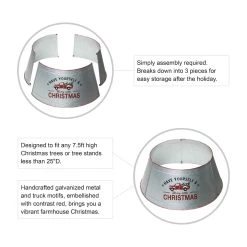Cheap 🔔 Glitzhome® Silver 26" Truck Metal Tree Collar 🤩 -Glitzhome Sales D479568S 7