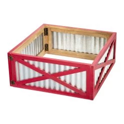 Best reviews of 🎉 Glitzhome® Silver & Red 26" Corrugated Metal & Wooden Tree Collar ❤️