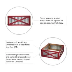 Best reviews of 🎉 Glitzhome® Silver & Red 26" Corrugated Metal & Wooden Tree Collar ❤️ -Glitzhome Sales D479569S 8