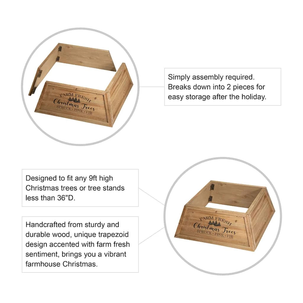 Cheap π Glitzhome® Natural 26" Farm Fresh π Christmas Trees Wooden Trapezoid Tree Collar β€οΈ 9 Cheap π Glitzhome® Natural 26" Farm Fresh π Christmas Trees Wooden Trapezoid Tree Collar β€οΈ - Image 7