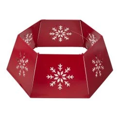 Top 10 👍 Glitzhome® Red 26" LED Hexagonal Snowflake Cutout Metal Tree Collar 🛒 -Glitzhome Sales D479571S 4