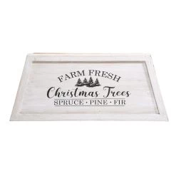 Wholesale 🔔 Glitzhome® White 26" Farm Fresh 🎄 Christmas Trees Wooden Trapezoid Tree Collar ⌛ -Glitzhome Sales D479572S 4