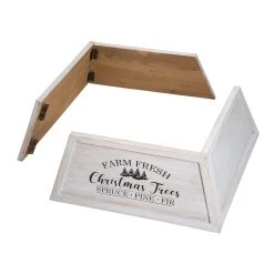 Wholesale 🔔 Glitzhome® White 26" Farm Fresh 🎄 Christmas Trees Wooden Trapezoid Tree Collar ⌛ -Glitzhome Sales D479572S 5