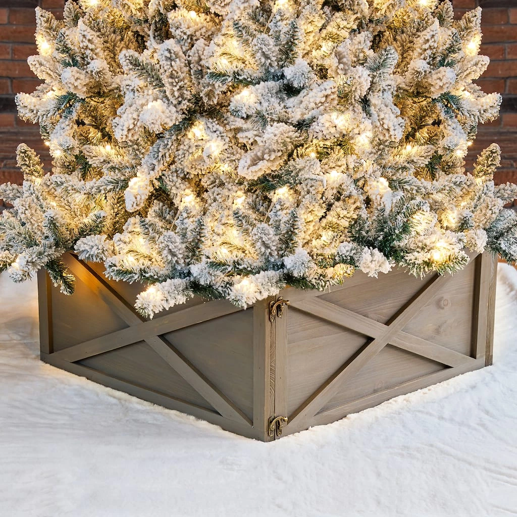 Hot Sale π₯ Glitzhome® 22" Wooden Tree Collar π 4 Hot Sale π₯ Glitzhome® 22" Wooden Tree Collar π - Image 2