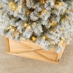 Hot Sale 🧨 Glitzhome® 26" Natural Wooden Tree Collar 🔥 -Glitzhome Sales D479578S 4