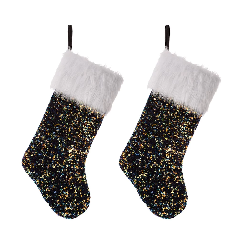 Cheap π Glitzhome® 21" Navy Blue Sequin Stocking, Set Of 2 β 3 Cheap π Glitzhome® 21" Navy Blue Sequin Stocking, Set Of 2 β