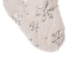 Best Pirce 🎁 Glitzhome® 21" White Plush Snowflake Stocking, Set Of 2 👍 -Glitzhome Sales D479595S 6