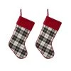 Brand new 👏 Glitzhome® 20" Black & White Plaid Stocking, Set Of 2 🤩 -Glitzhome Sales D479596S 1