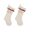 Hot Sale β Glitzhome® 22" White Knitted Polyester π Christmas Stocking with Red Trim & Pom Pom, 2ct. 𧨠2 Hot Sale β Glitzhome® 22" White Knitted Polyester π Christmas Stocking with Red Trim & Pom Pom, 2ct. 𧨠-Glitzhome Sales D479600S 1