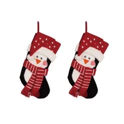 Flash Sale 👍 Glitzhome® 19" 3D Penguin Hooked Stockings, 2ct. 🧨