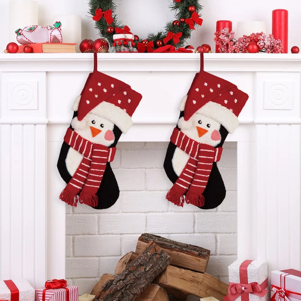 Flash Sale π Glitzhome® 19" 3D Penguin Hooked Stockings, 2ct. 𧨠4 Flash Sale π Glitzhome® 19" 3D Penguin Hooked Stockings, 2ct. 𧨠- Image 2