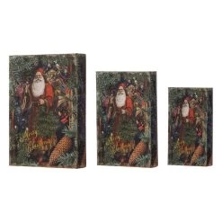 Buy 🔔 Glitzhome® 🎅 Christmas Santa's Book Box Set 😀
