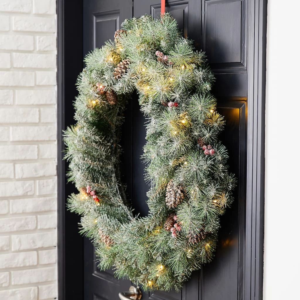 Top 10 π Glitzhome® 36" LED Oversized Glittered Pinecone π Christmas Wreath π 6 Top 10 π Glitzhome® 36" LED Oversized Glittered Pinecone π Christmas Wreath π - Image 4