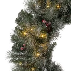 New 💯 Glitzhome® 42" LED Oversized Glittered Pinecone 🎅 Christmas Wreath ❤️ -Glitzhome Sales D493626S 5